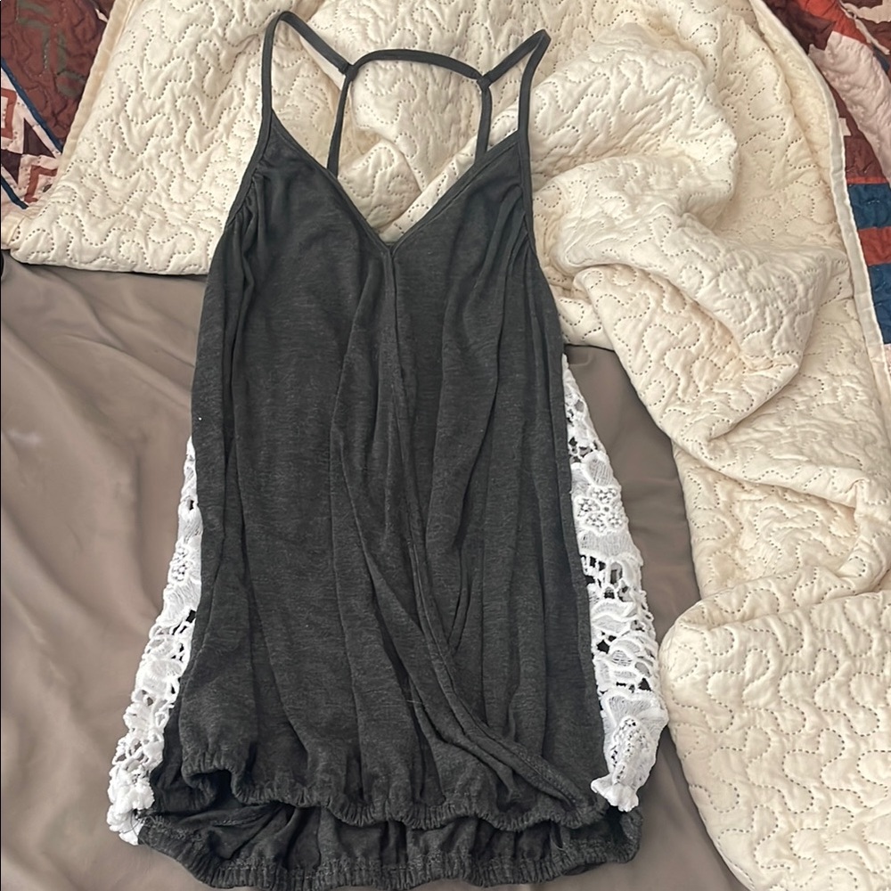 Elegant Black Lace Trim Women's Top